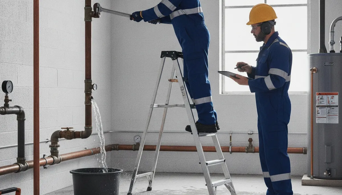 Emergency plumber in Peoria, IL repairing a home leak for fast residential plumbing service