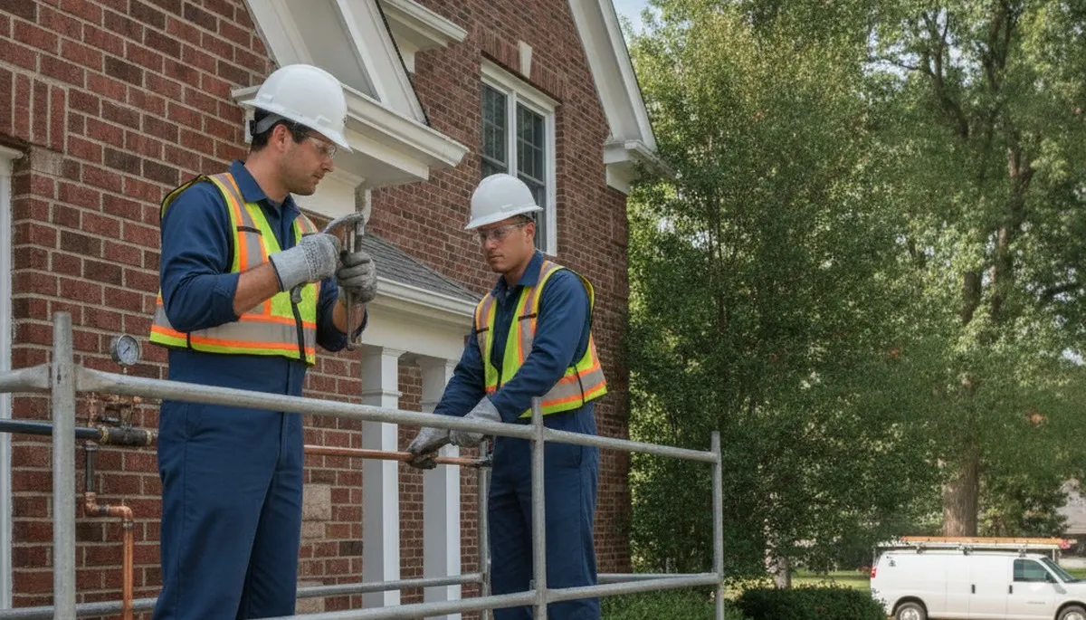 Professional plumber repairing a leak in Peoria, IL for reliable plumbing service