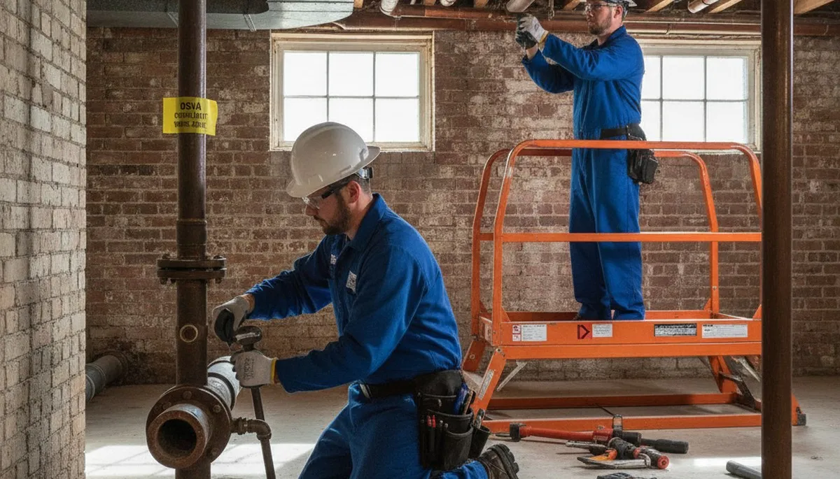 Plumber repairing a pipe in Peoria, IL for reliable plumbing repair services