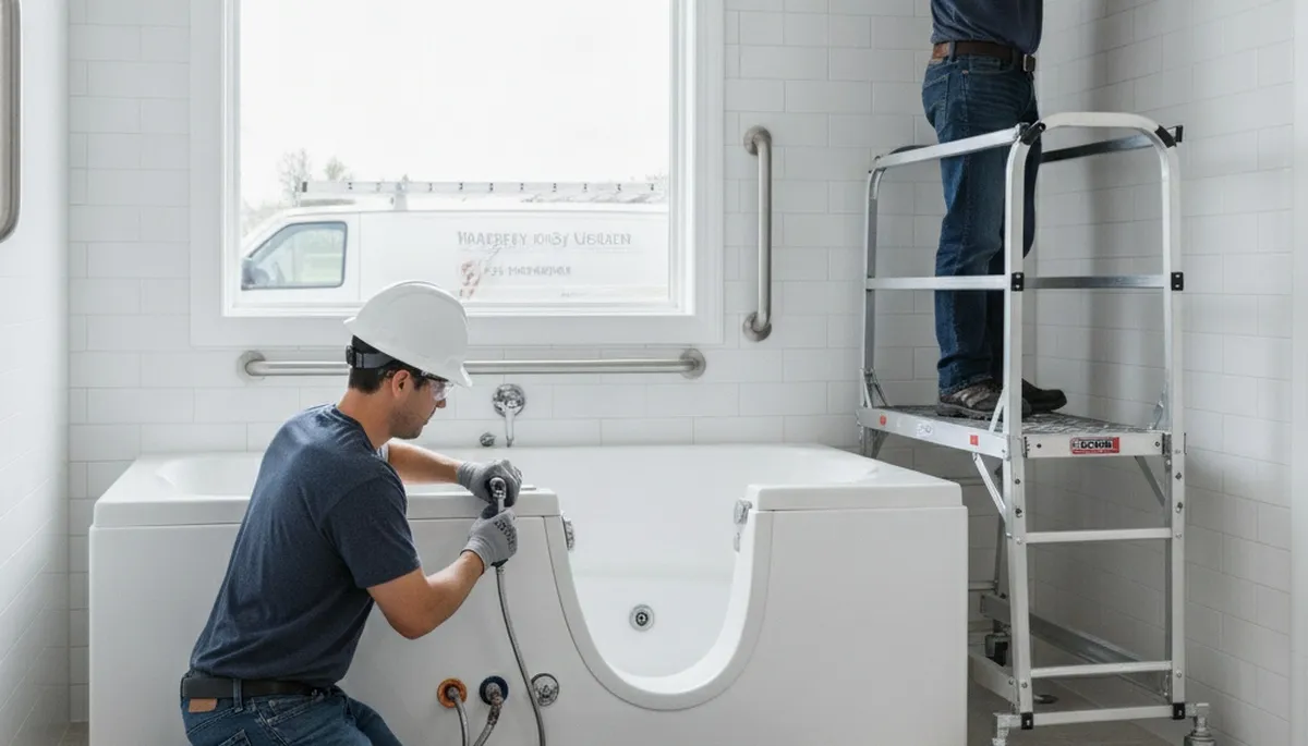 Walk-in tub installation by On Call Plumbers for Peoria, IL homes